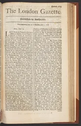 The London Gazette, issue 5655, page 1, 28th June 1718 (print)
