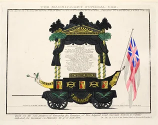 The Magnificent Funeral Car, pub.1806年（手彩色のエングレービング