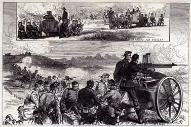 1885年9月のイラスト入りロンドンニュースによるアルダーショットのノルデンフェルト銃