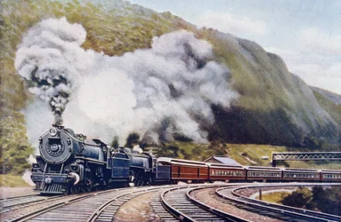 太平洋のニューヨークシカゴエクスプレス、The Wonder Book of Railwaysのイラスト、第14版、ハリーゴールディング編集1929