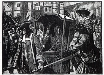 1706年にハミルトン公爵をホリールード宮殿に護衛するエジンバラの人々