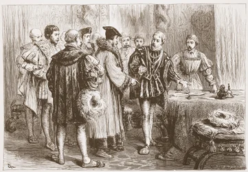プロテスタントの王子たちが告白に署名する。イラストはジェームズエイトケンワイリー（1808〜1890年）によるプロテスタントの歴史の歴史、パブ。 1878