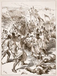 ウォーターフォードの包囲、カッセルズイラストレイテッドイングランドオブイングランドのイラスト（セピア写真）