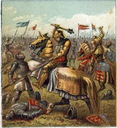 二つの薔薇の戦争（1455-1485）。ヨーク家とランカスター家の戦い。エドワード3世（1327年〜1377年）の後継者が2つに分かれたことで生まれたイギリス内戦の図。ロスの戦争