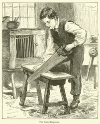 若き日の大工さん（彫刻