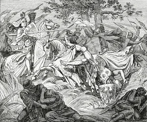 1882年1266年2月26日のベネベントの戦いでのマンフレッドの死