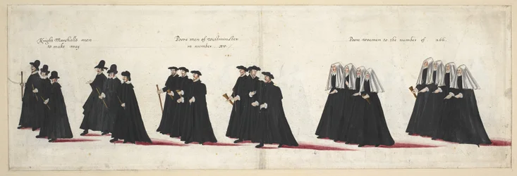 1603 年 4 月 28 日のウェストミンスター寺院への女王エリザベス 1 世の葬列