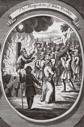 ジョン・デンリーの殉教、「キツネの殉教者」のイラスト、1703年頃（リソ）