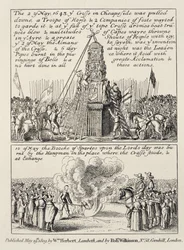 1809年5月の次の日曜日の次の日曜日に、イコノクラストとピューリタンによるチープサイドクロスの引き下げと、同じスポーツでのスポーツの本の焼き付け