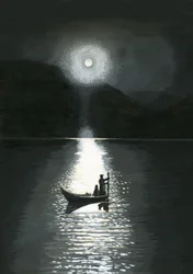 ラップランドの真夏の夜の太陽