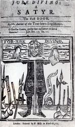 1706年に発行された、Jure Divinoの最初の本のタイトルページ-Daniel Defoe（1660-1731）によるサテュロス
