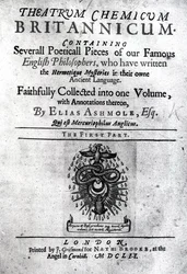 エリアス・アシュモレによるイギリスの演劇化学指数、1652年（印刷）