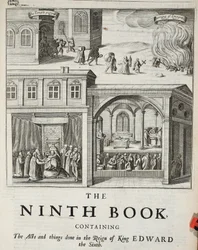 9番目の本のタイトルページ、John Foxeによる使節と記念碑のイラスト、第9版、パブ。 1684