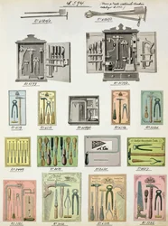 国産品および付属品の貿易カタログのツールとツールボックス、c.1890-1910