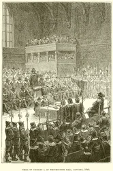 1649年1月、ウェストミンスターホールでのチャールズ1世の裁判