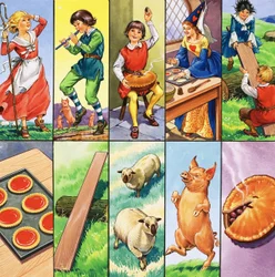 童謡のキャラクターの未確認のモンタージュ