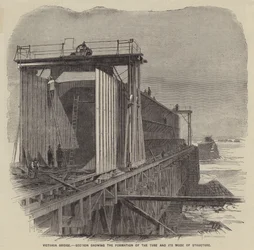 ビクトリア・ブリッジ、チューブの形成とその構造様式を示す断面（エングレーヴィング）