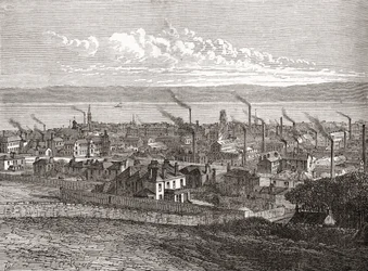 1893年頃に出版された「Cities of the World」より、スコットランド、ダンディーの眺め（プリント）