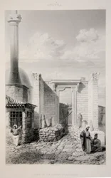 パブ、アウグストゥス神殿の眺め。 1863年のリトグラフ。
