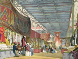 1851年の大展覧会でのディキンソン総合写真からのチュニジアの屋台の眺め