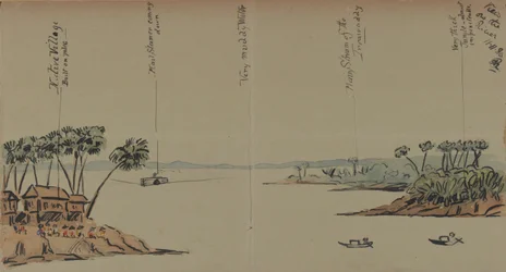 川の眺め、1886（紙にトイレとペンとインク）