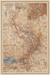 WW1：西部戦線、イーペルとメシネス（カラーリトグラフ）