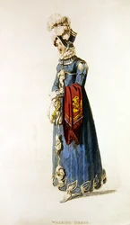 ウォーキングドレス、「アッカーマンの芸術のリポジトリ」のファッション・プレート（カラー・エングレーヴィング