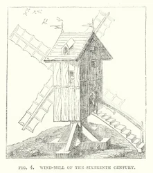 16世紀の風車(エングレービング)