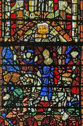 ウーズ橋を渡る聖ウィリアムを描いた窓w31