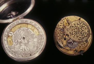2つの懐中時計、c.1660およびc.1705（金属）