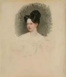 マリアンヌクレゴーコルマーレの未完成の肖像画（後のバートンベネット夫人）c.1833-34（カードにマウントされた象牙のミニチュア）