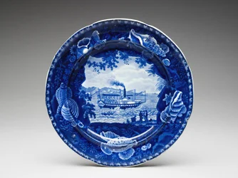プレート、c。 1825-1846（転写印刷された鉛釉陶器）