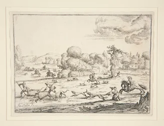 狩猟シーン: 殺しの近く (ジャック・カロ 1592-1635 のデザインによる)