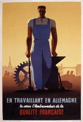 STO（ドイツ占領下の1943年に設立された強制労働組織）のフランス宣伝ポスター