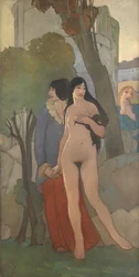 美の娘たち (3 つのキャンバスに油彩)