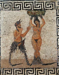 サテュロスとニンフイタリア、ポンペイのモザイク画