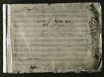 ベートーヴェンの交響曲第3番 "エロイカ "のタイトルページ（写真）オーストリア、ウィーンの音楽愛好家協会（phtoto）。