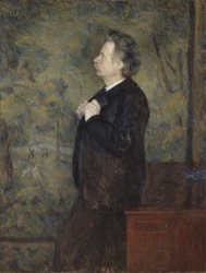 Edvard Grieg, composer et pianiste norvegien - Portrait of Edvard Grieg (1843-1907), by Werenskiold, Erik Theodor (1855-1938).油彩・キャンバス