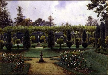 灰色の日、ブロッケンハースト、ハンプシャー（水彩画