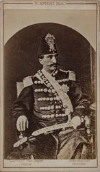 Naser al-Din Shah Qajar 1831-1896、ペルシャ皇帝の肖像、c。 1870年。
