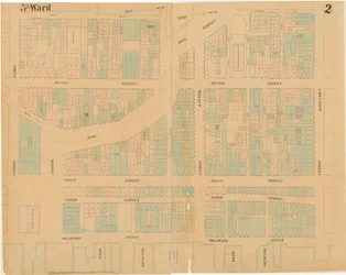 フィラデルフィア市の地図、第1巻、第2版、1860年（手描きの彫刻）