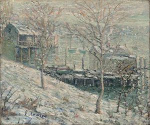 ハーレム川の冬景色、1910年頃