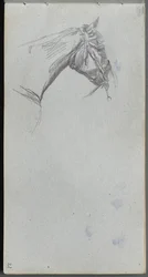 スケッチブック、21ページ：馬の研究。