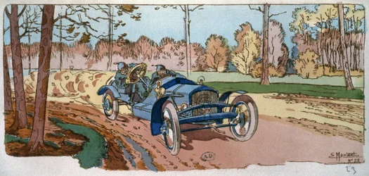 Georges Sizaire omalla valmistamallaan autollaan Coupe des Voiturettesissa