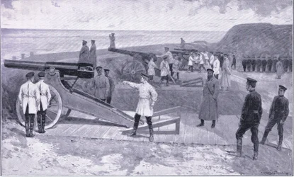 ポートアーサーの投資。ロシアの港湾を守っている港の1つに、カッセルの日露戦争1巻、1900年頃のイラスト