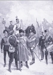 ロシアの兵士の種類、挿絵ラッセル日露戦争の巻第1巻、1900年