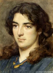 少女の頭、1910（紙にトイレ）