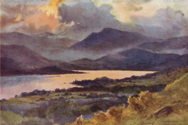 Orrest Head の Windermere (color litho)
