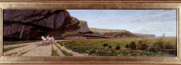 スコットランド、クリナン運河を渡る エルネスト・ベルテア（1836-1904）の絵