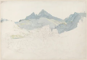 遠くにワッツマン山が見えるベルヒテスガーデン